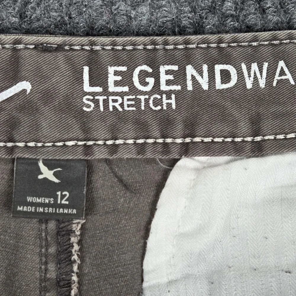 Legendary Wash Women's Curvy Straight‎ Leg Pants Size 12 Grey Stretch Casual